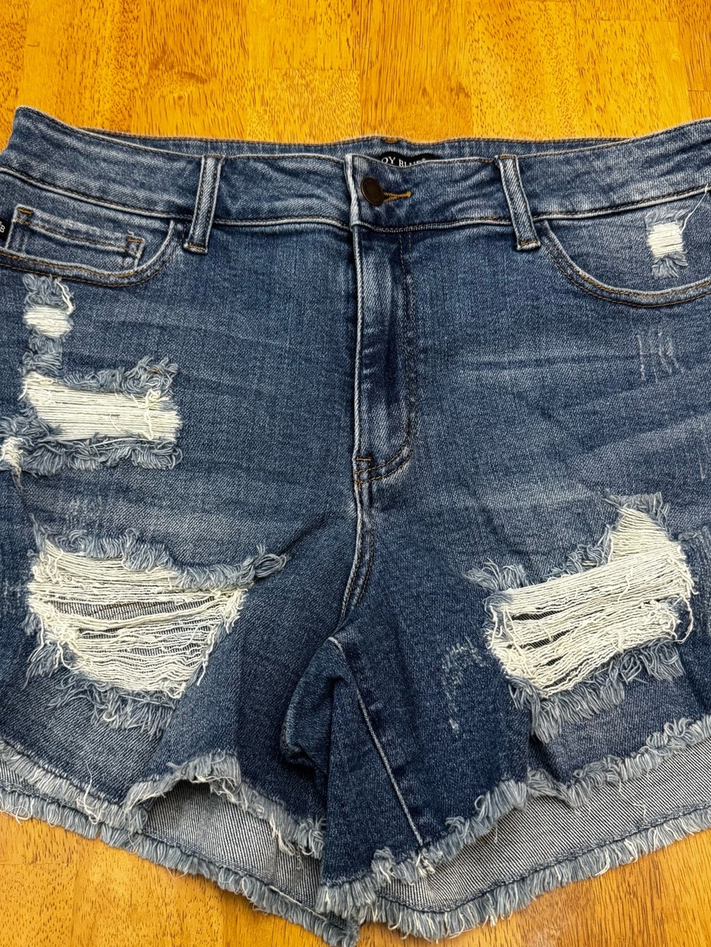 Judy Blue Los Angeles Distressed Cut-Off Denim Shorts - Size 1XL
